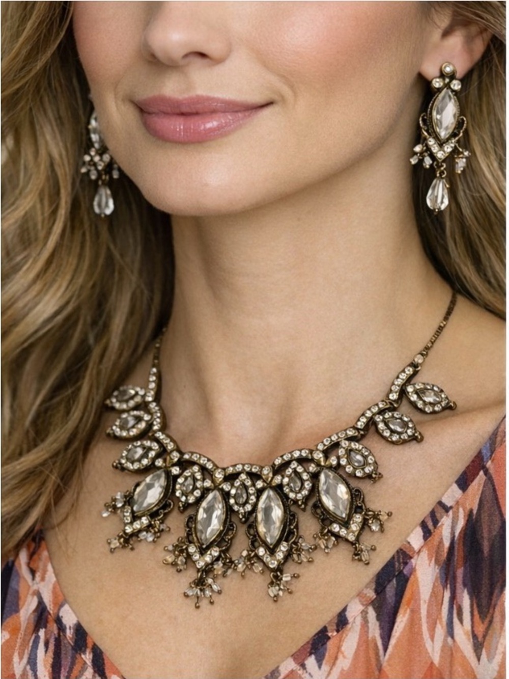 Indian luxury choker necklace and earrings set